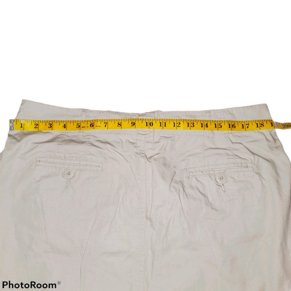 willi smith Khaki Button Front Closure Mini Skirt with Front & Back Pockets 462 - Picture 3 of 6